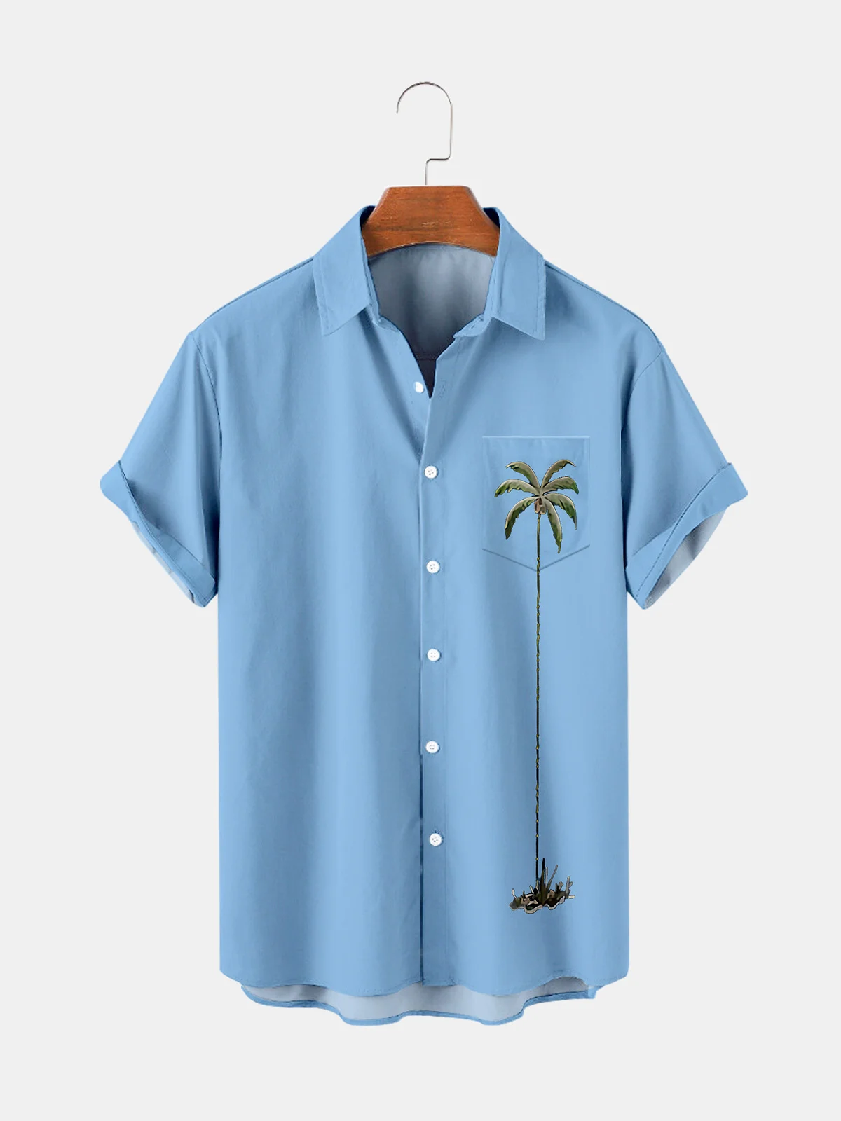 Royaura Men's Casual Coconut Tree Print Hawaiian Shirt Vacation Short ...