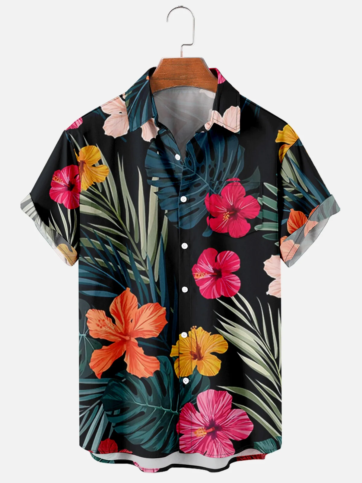 Mens Tropical Floral Print Authentic Hawaiian Shirts | royaura