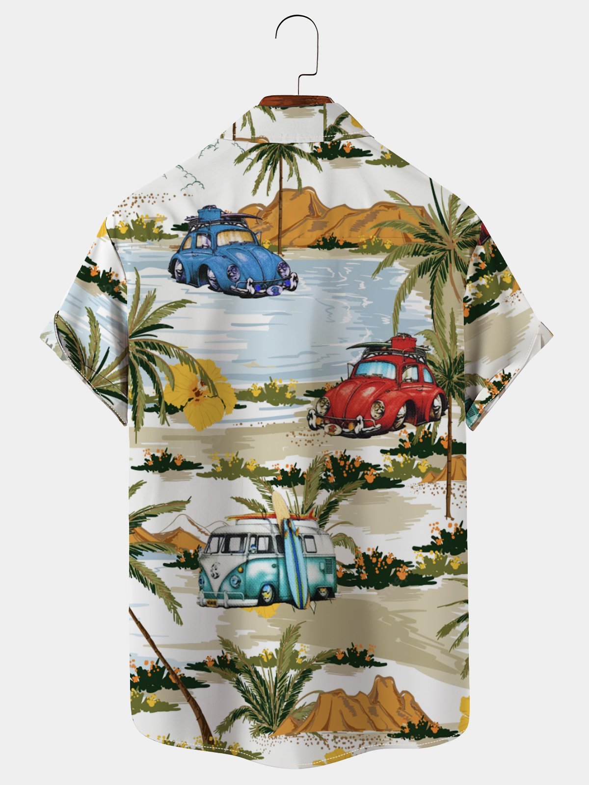 Men's Holiday Casual Aloha Shirts Beach Hawaii Palm TreeWrinkle Free Plus Size Tops