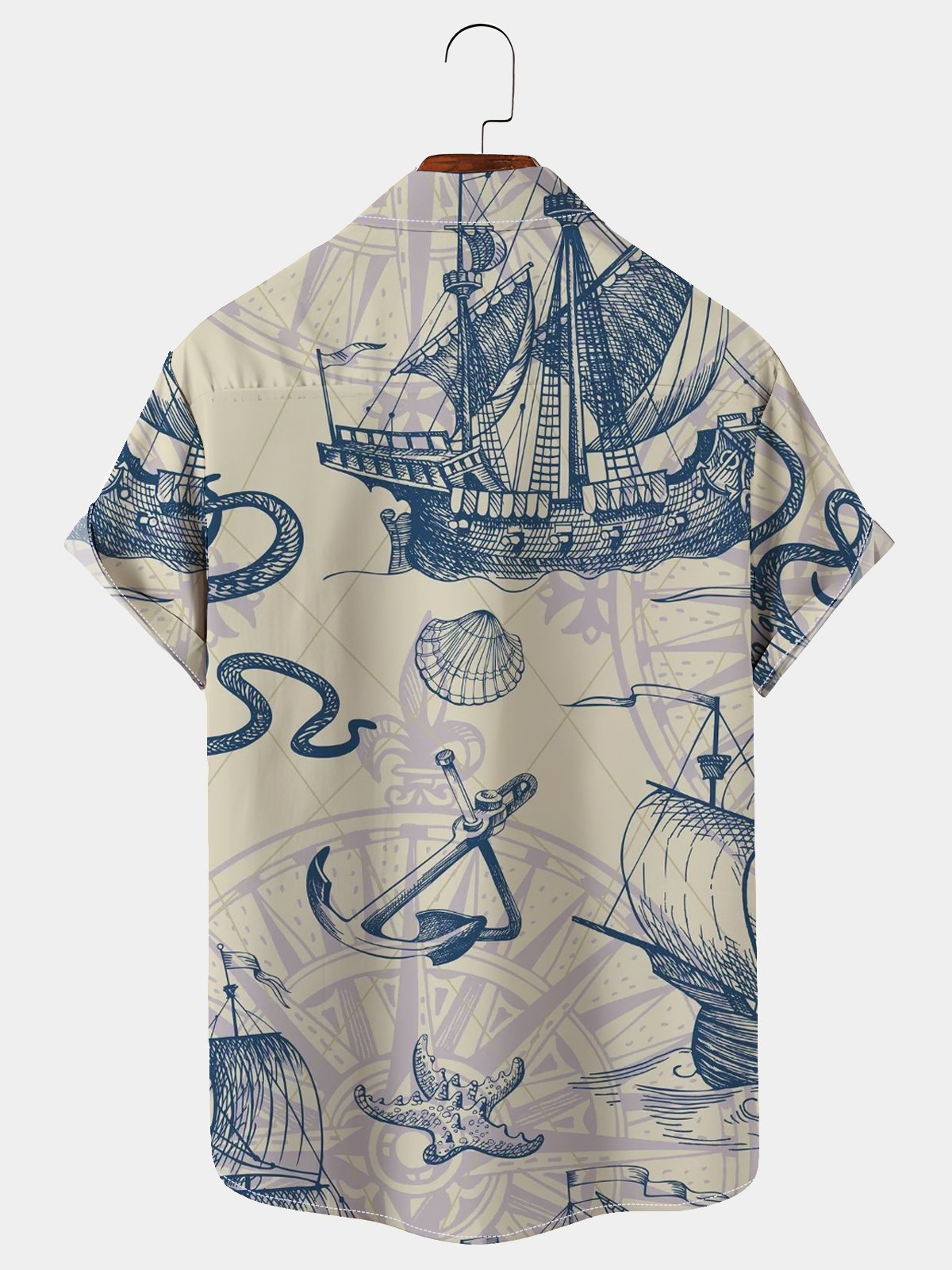 Men's Vintage Beach Hawaiian Short Sleeve Shirt | royaura