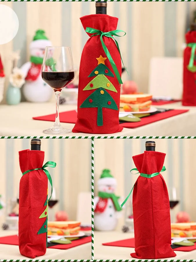 Christmas Decorations Stickers Wine Bottle Bag