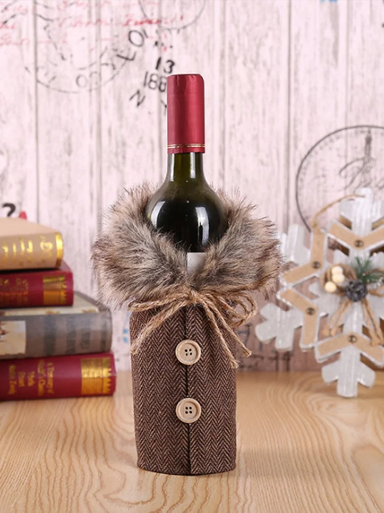 Royaura Christmas Decoration Creative Red Wine Soft Cloth Cover (Bottle Not Included)