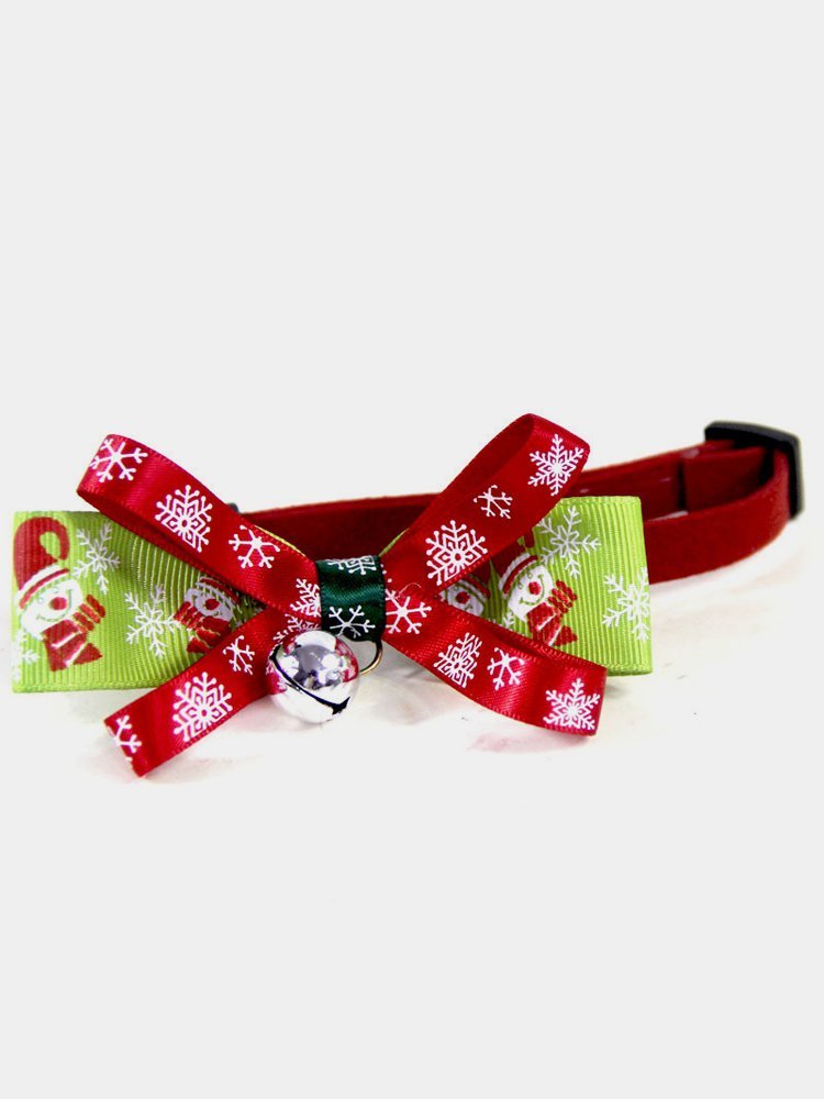 Royaura Cat & Dog Christmas Silver Bell Pet Bow Tie (Adjustable size）