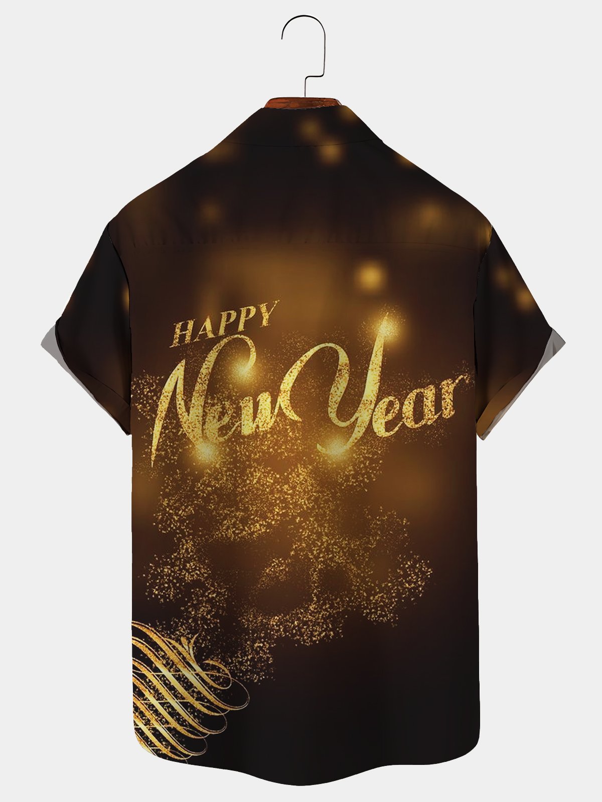 Royaura Men's Holiday New Year's 2023 Gradient Hawaiian Short Sleeve Button Up Shirt