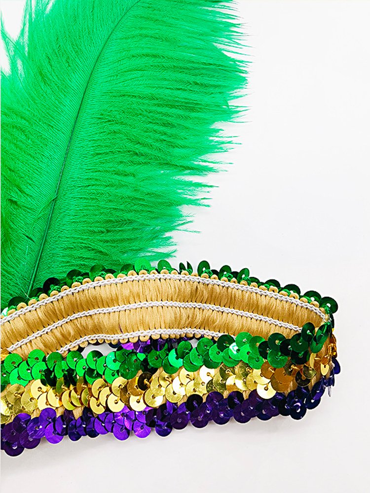 Royaura Carnival Ostrich Feather Headpiece Elastic Headband