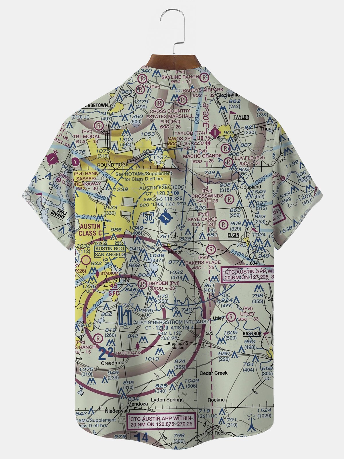 Royaura Vfr Aviator Map Hawaii Shirt Oversized Vacation Aloha Shirt