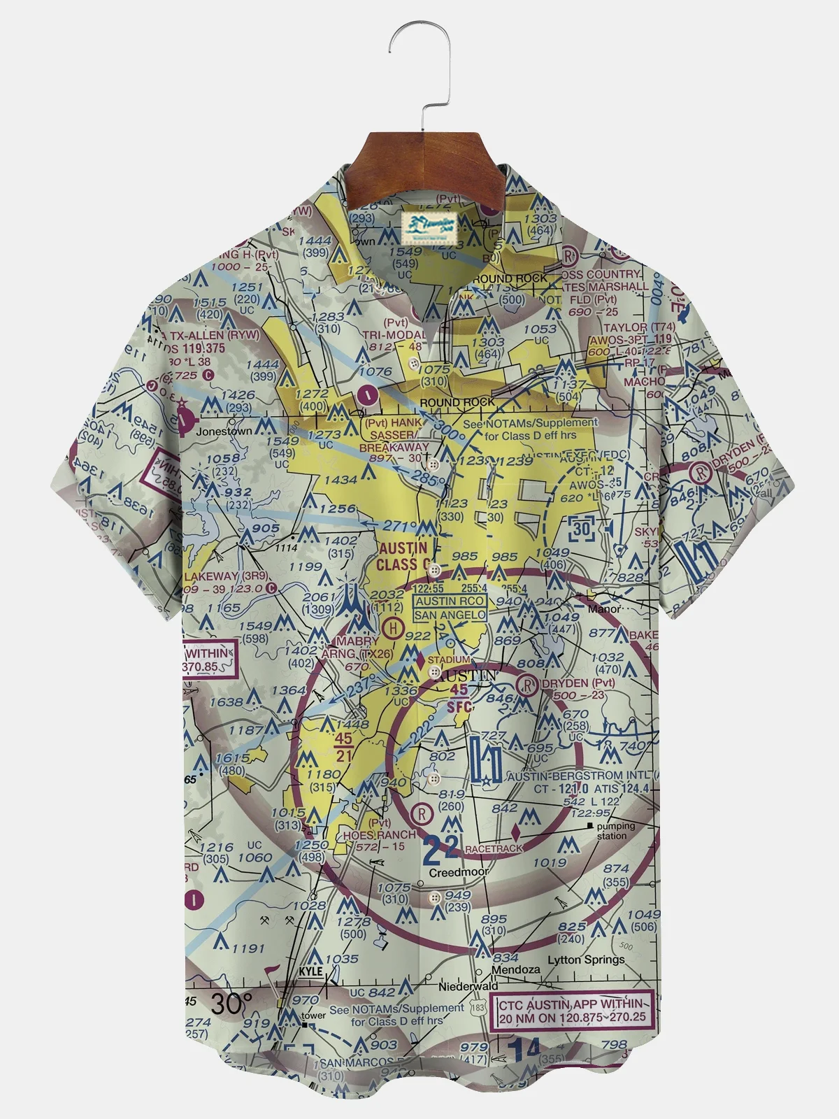 Royaura Vfr Aviator Map Hawaii Shirt Oversized Vacation Aloha Shirt