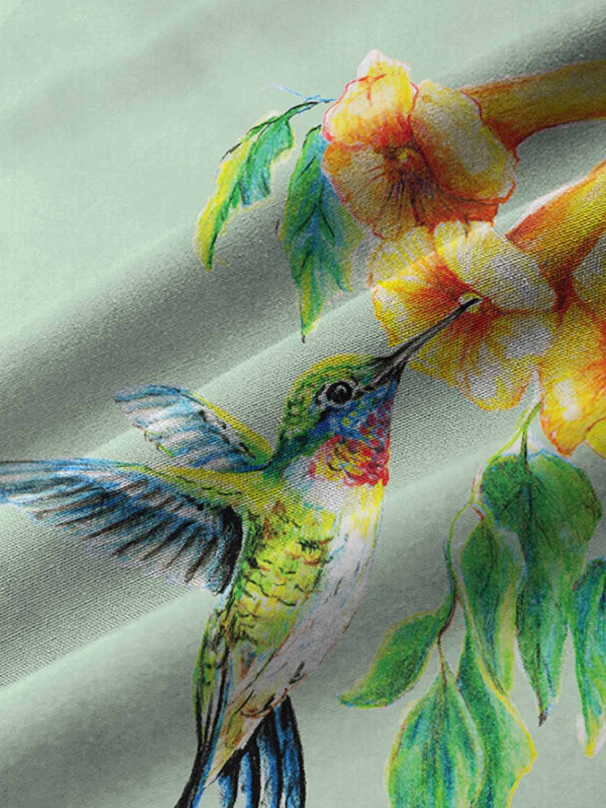 Royaura Waterproof Lily Bird Hawaiian Shirt  Stain-Resistant Hydrophobic Anti-Dirty