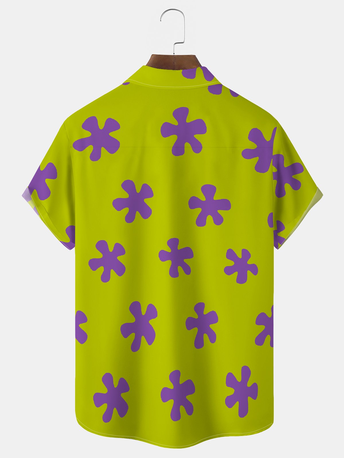 Royaura 50’s Retro Cartoon Green Men's Hawaiian Shirts Stretch Oversized Aloha Button Camp Shirts