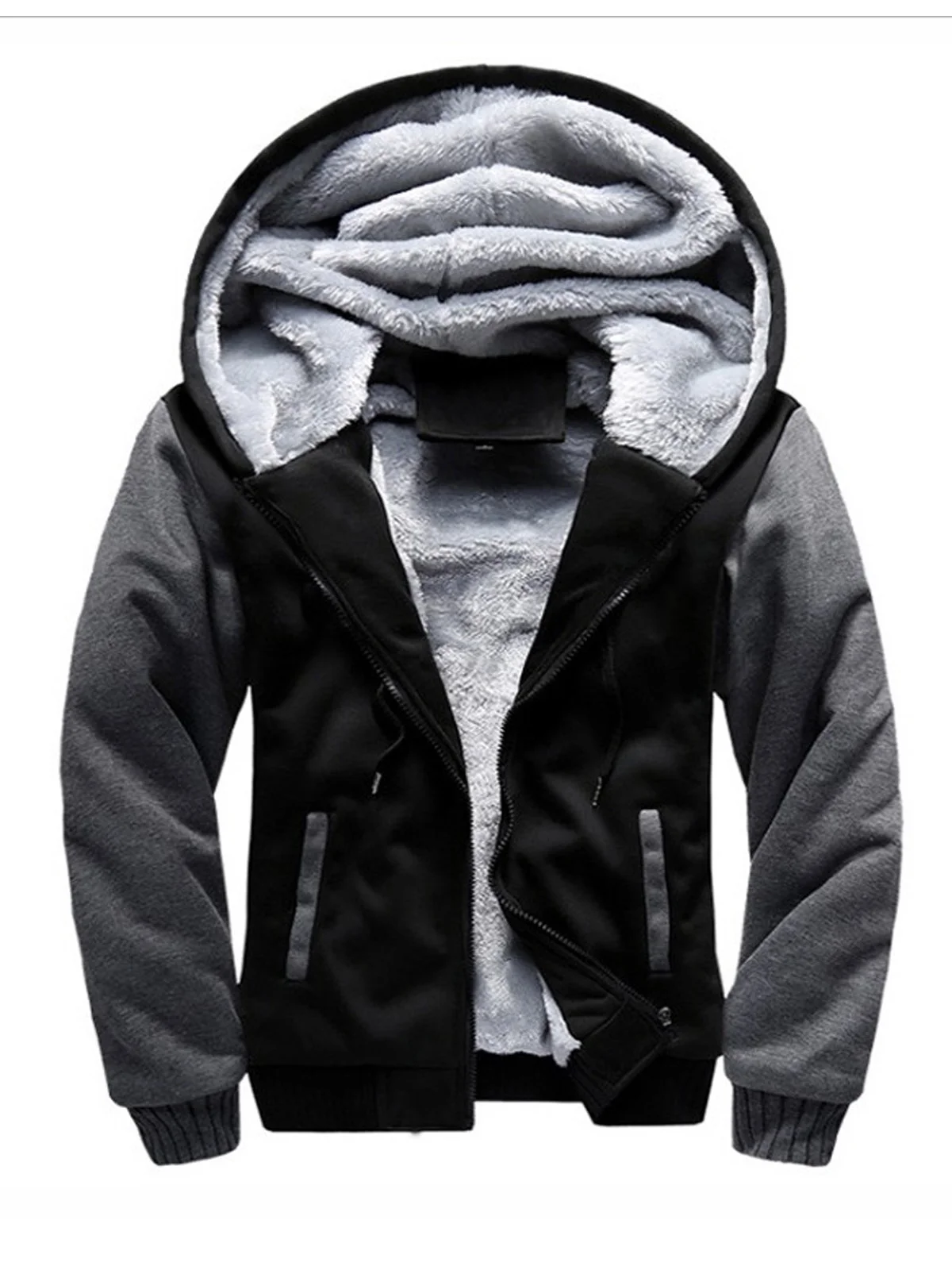 Royaura Men's Fleece Warm Zipper Hooded Sweatshirt