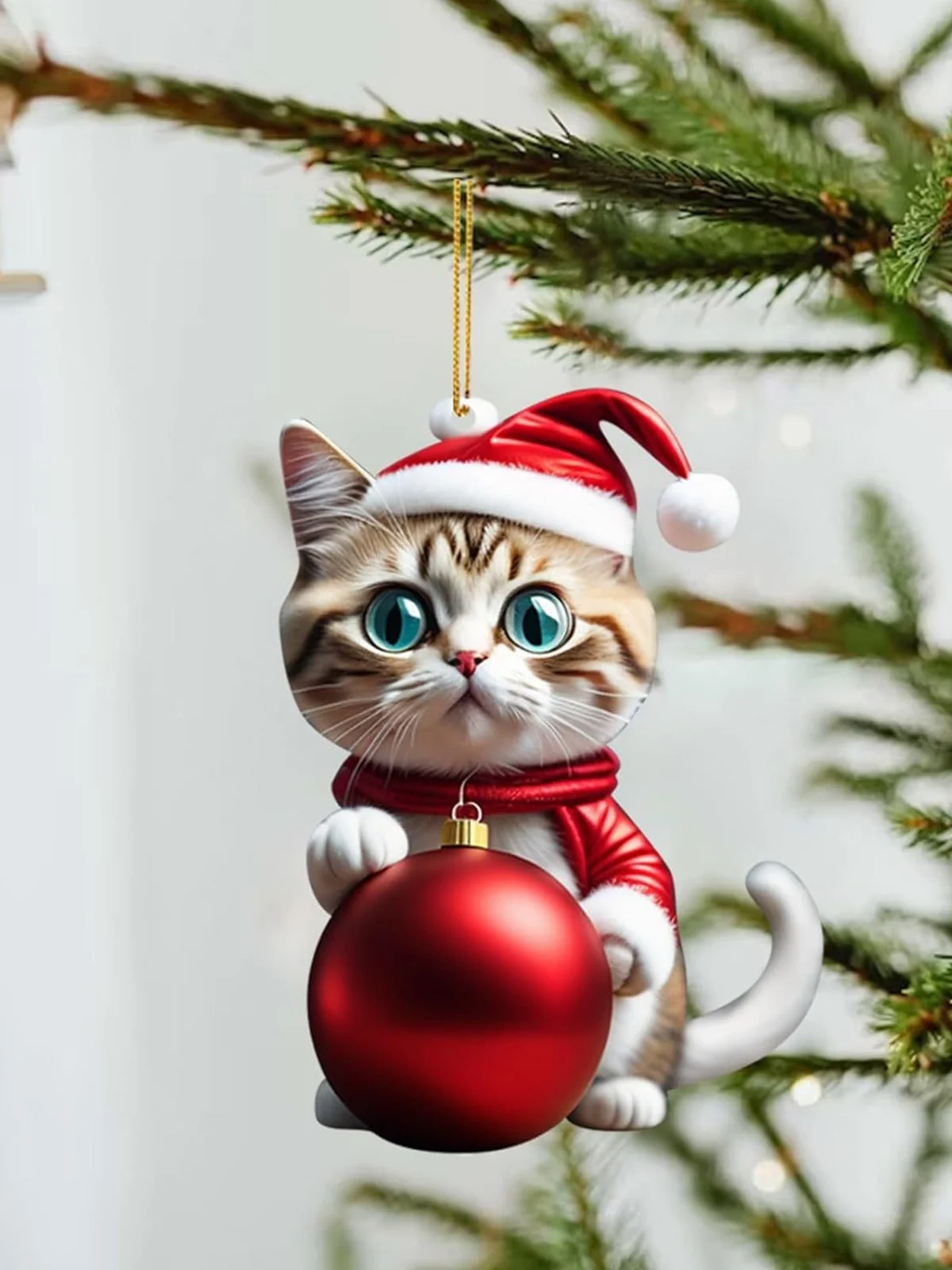 Royaura Christmas Cat Car Ornament Pendant