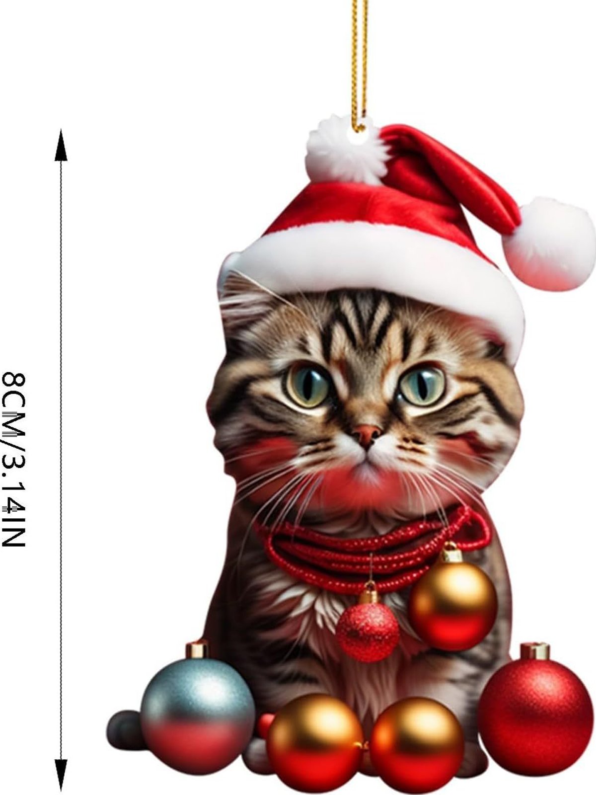 Royaura Christmas Cat Car Ornament Pendant