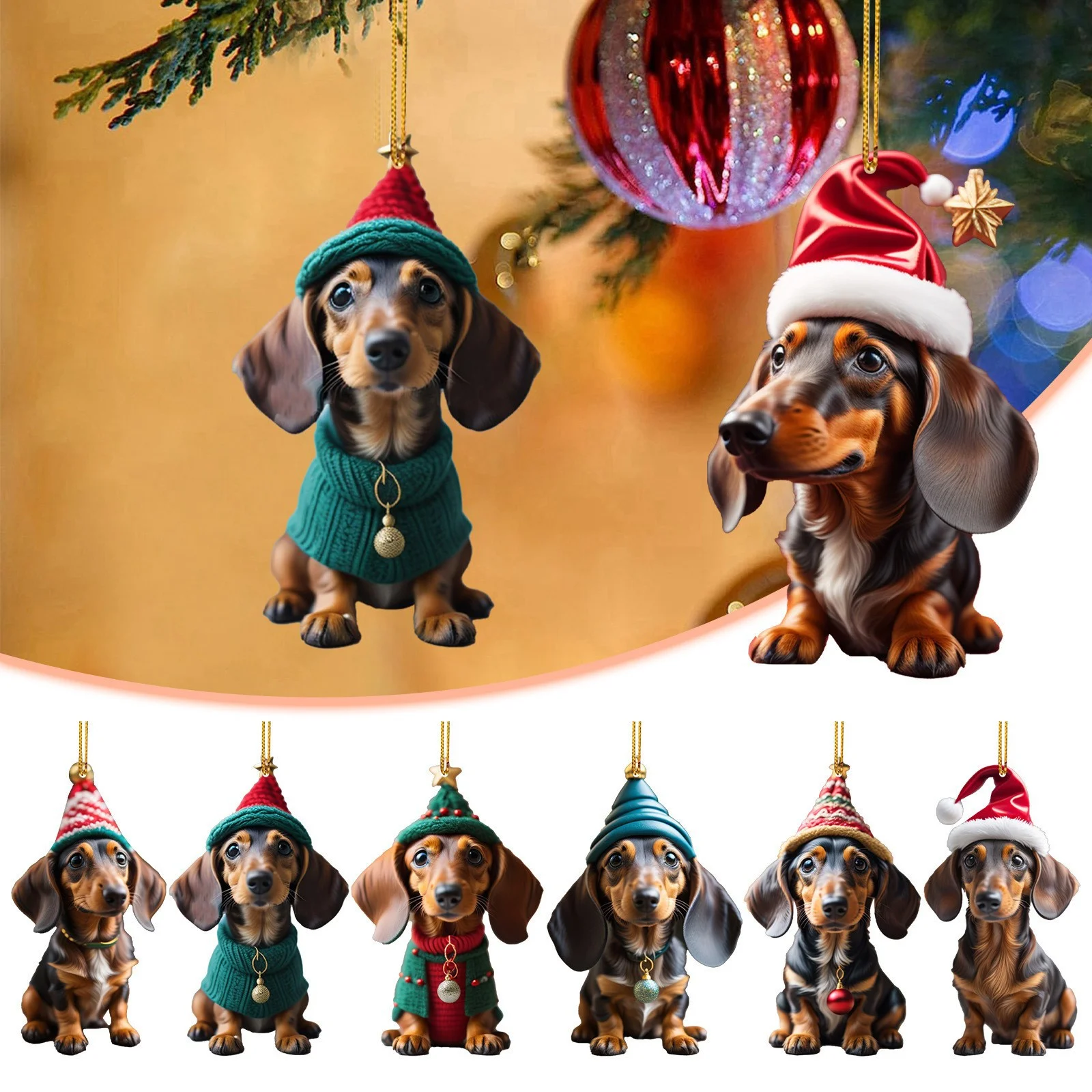 Royaura Christmas Dog Car Pendant