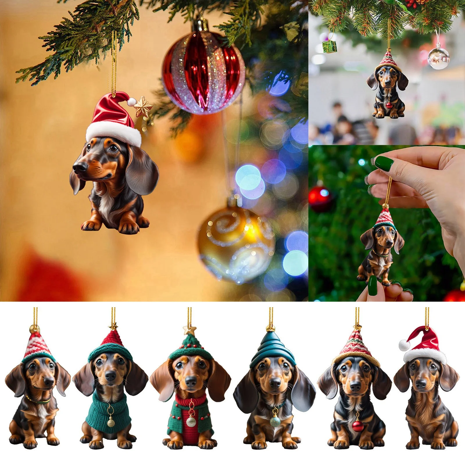 Royaura Christmas Dog Car Pendant