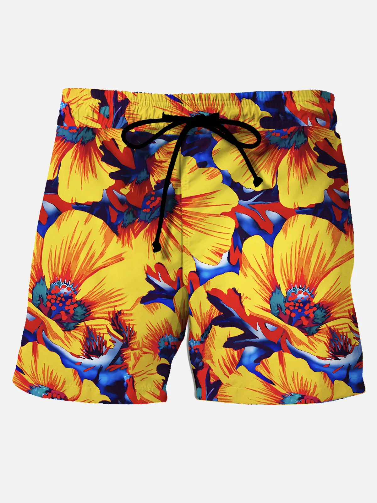 Royaura® Hawaiian Floral Print Men's Beach Shorts