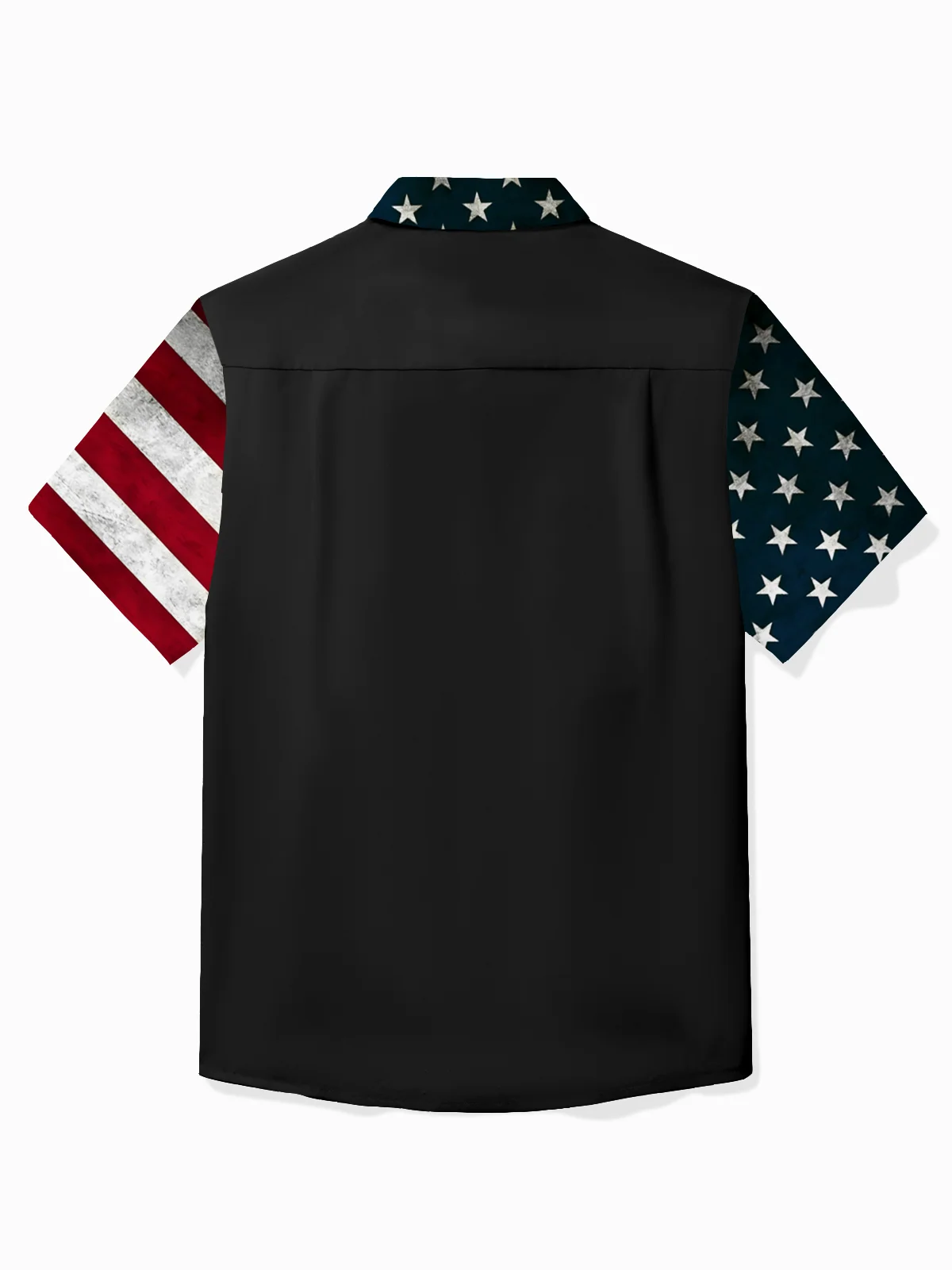 Royaura® Holiday Men's Independence Day Flag Cross Print Casual Breathable Short Sleeve Shirt Big Tall