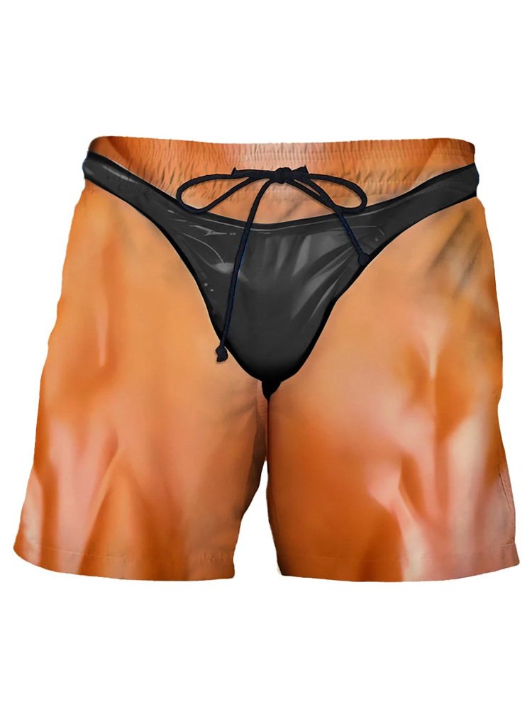 Royaura®  Men's Visual Dislocation Print Beach Shorts