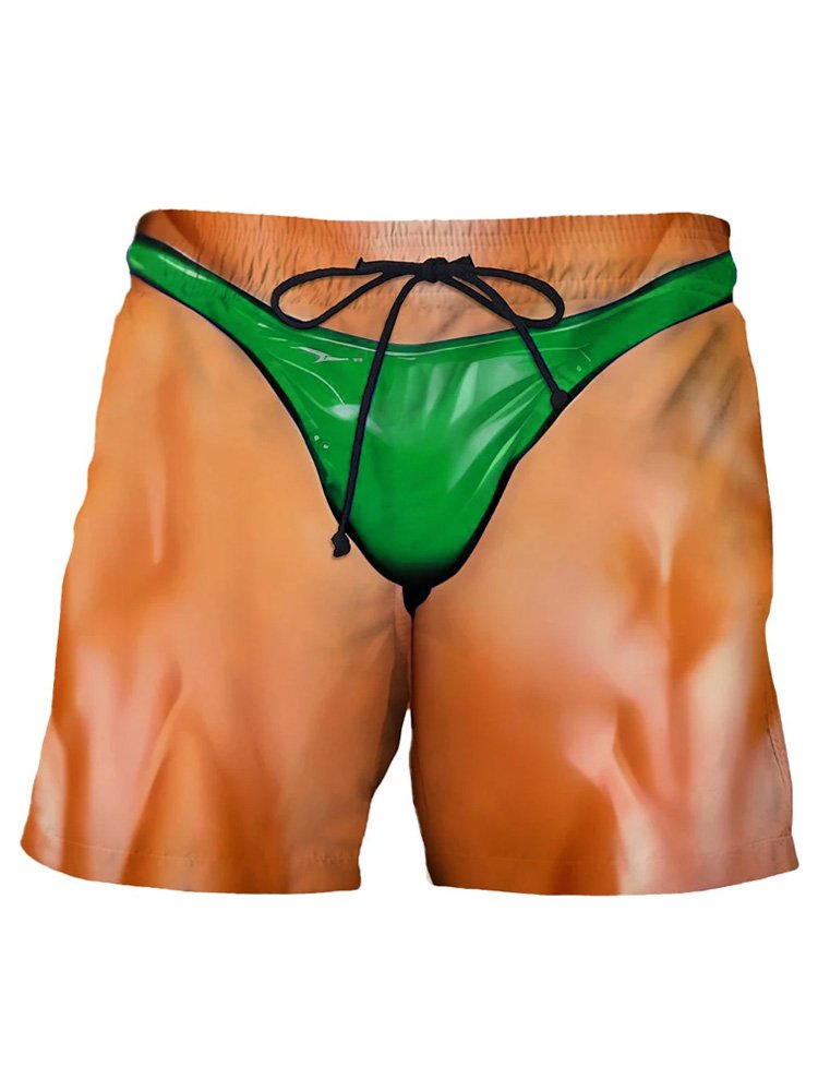 Royaura®  Men's Visual Dislocation Print Beach Shorts