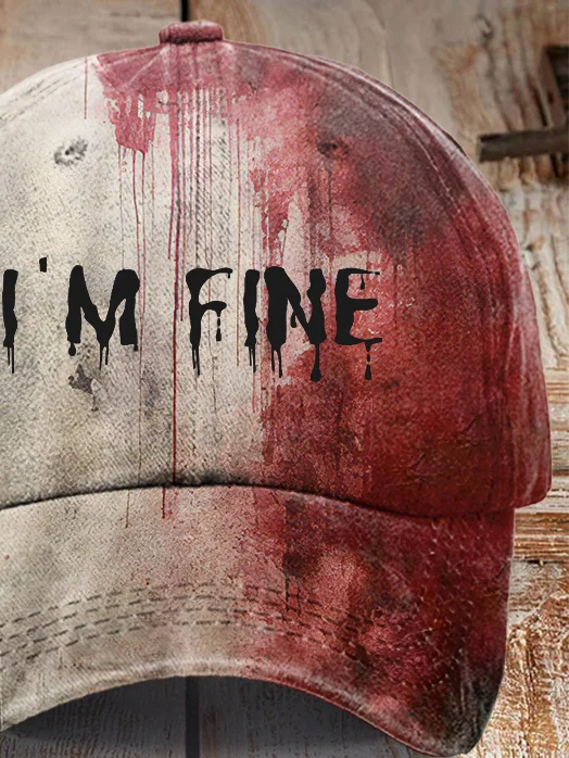 Royaura® Holiday Halloween Casual I'm Fine Printed Cap