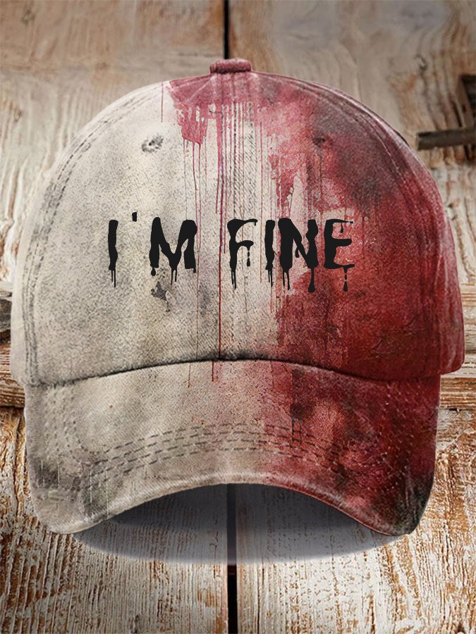 Royaura® Holiday Halloween Casual I'm Fine Printed Cap