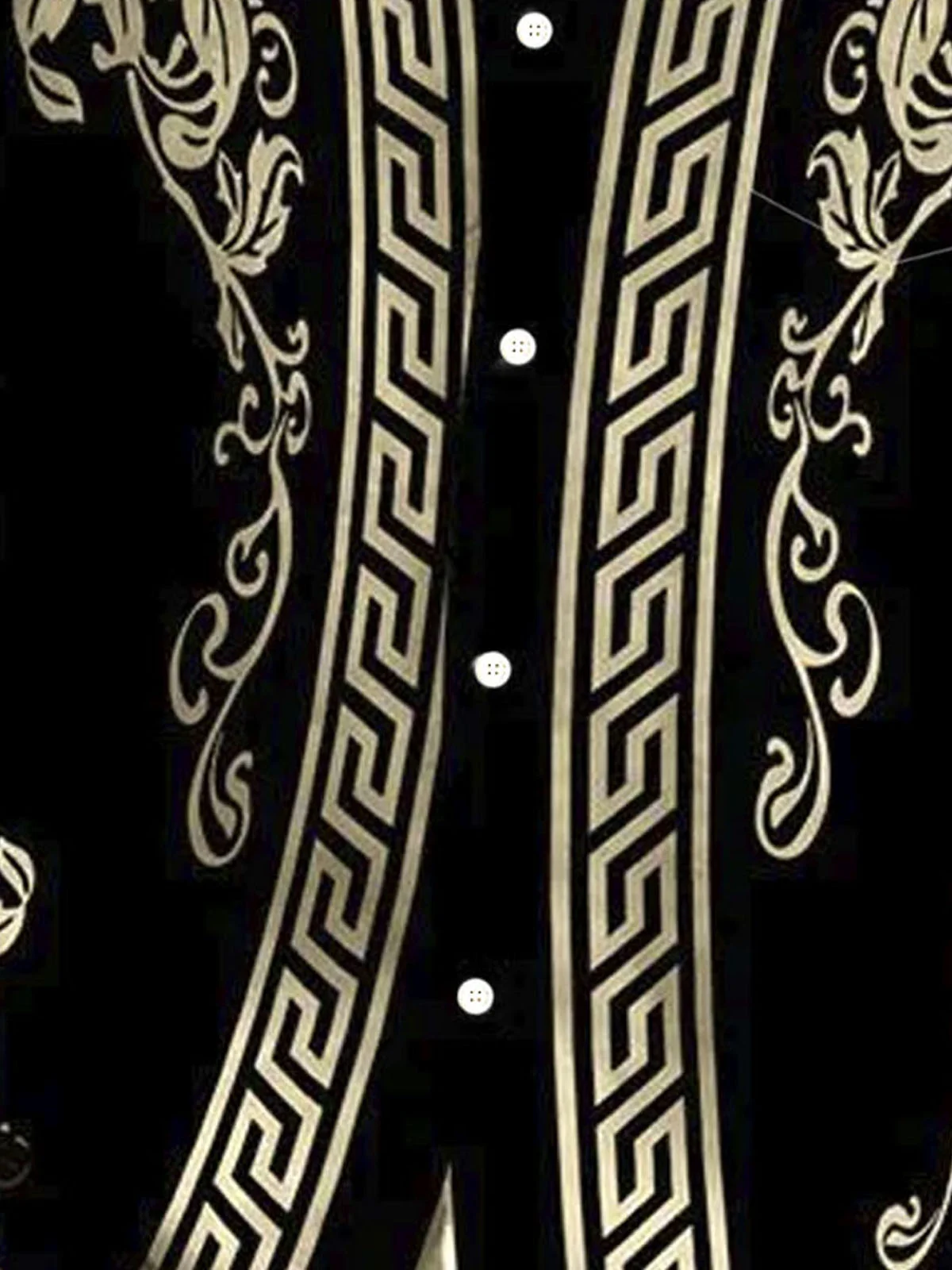 Royaura® Retro Baroque Palace Style Geometric 3D Men's Button Pocket Long Sleeve Shirt Big & Tall