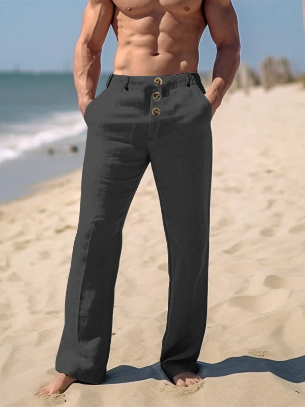 Royaura® Men's Beach Daily Loose Stretch Button Trousers