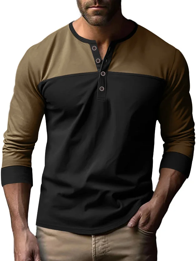 Royaura® Basic Solid Color Stitching Stretch Comfortable Camping Pullover Polo Shirt Big Tall