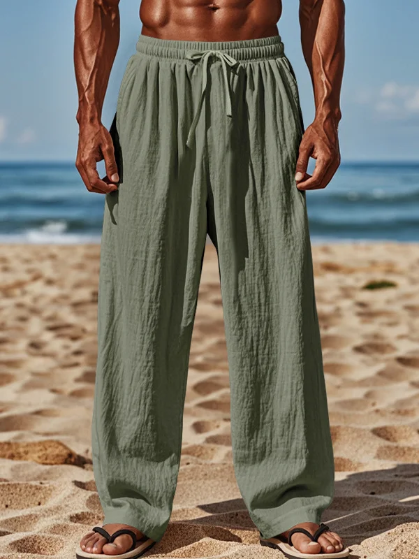 Royaura® Men's Everyday Beach Loose Stretch Pocket Drawstring Trousers