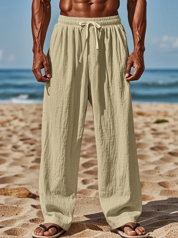 Royaura® Men's Everyday Beach Loose Stretch Pocket Drawstring Trousers