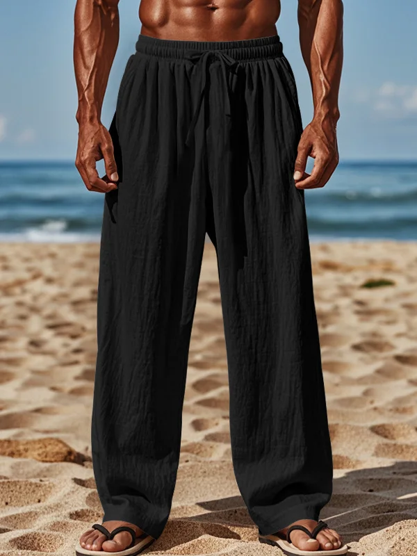 Royaura® Men's Everyday Beach Loose Stretch Pocket Drawstring Trousers