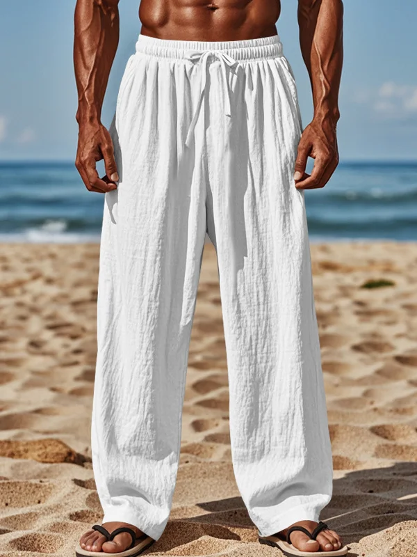 Royaura® Men's Everyday Beach Loose Stretch Pocket Drawstring Trousers