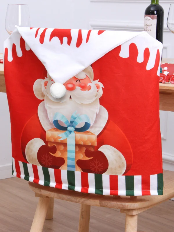 Royaura® Christmas Cartoon Print Decorative Chair Cover