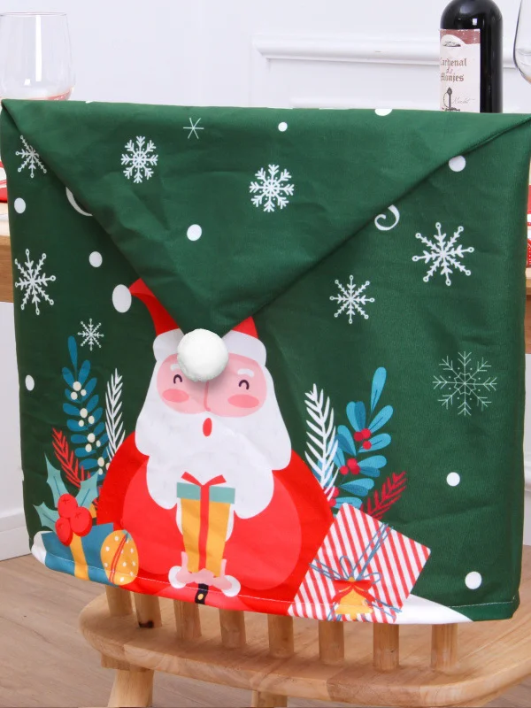 Royaura® Christmas Cartoon Print Decorative Chair Cover