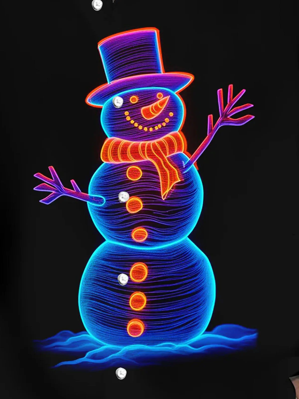 Royaura® Christmas Snowman 3D Digital Printing Men's Button Pocket Short Sleeve Aloha Shirt Big & Tall