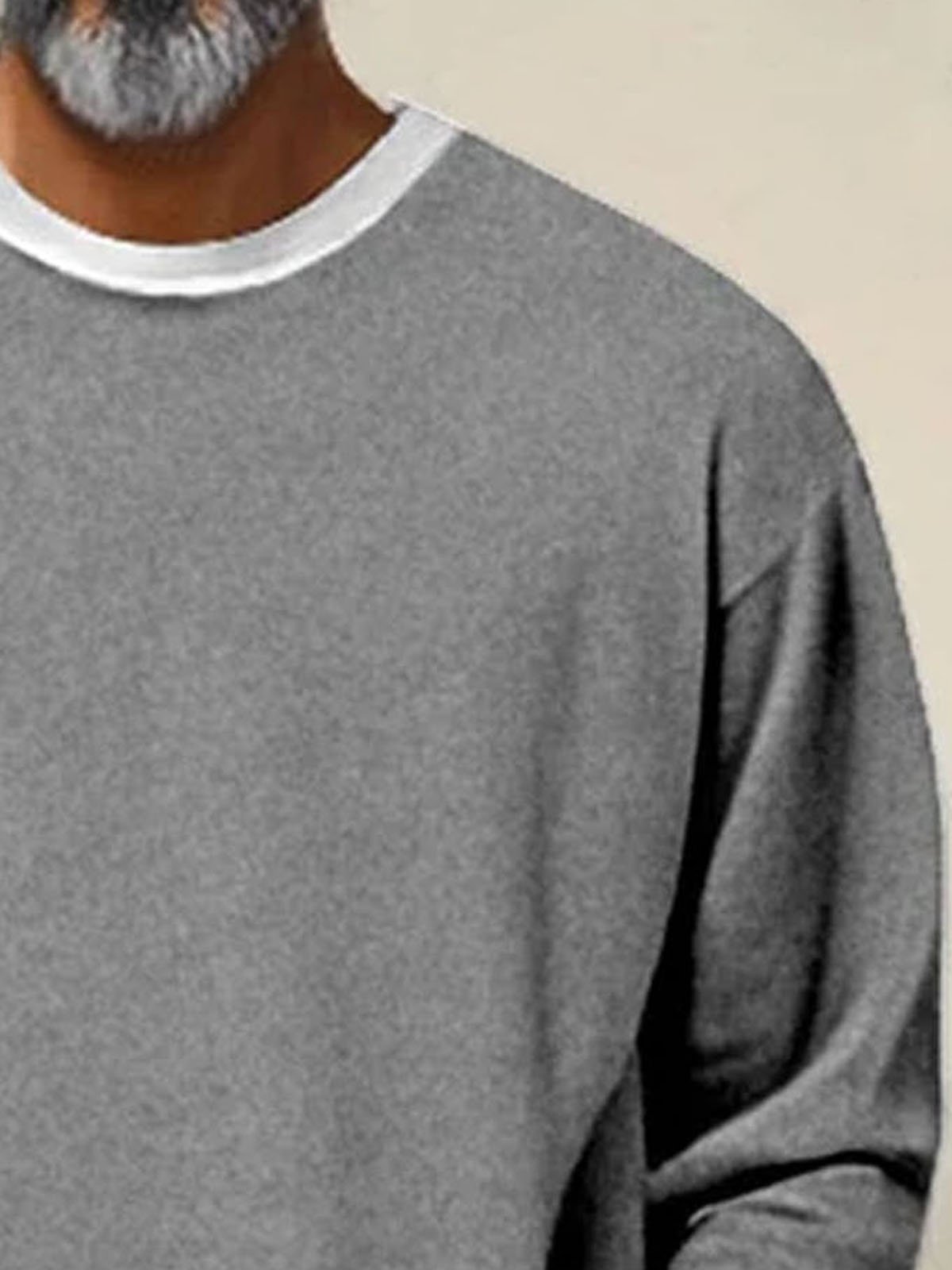 Royaura® Basic Plain Casual Men's Long-Sleeved Crew Neck Sweatshirt Big & Tall