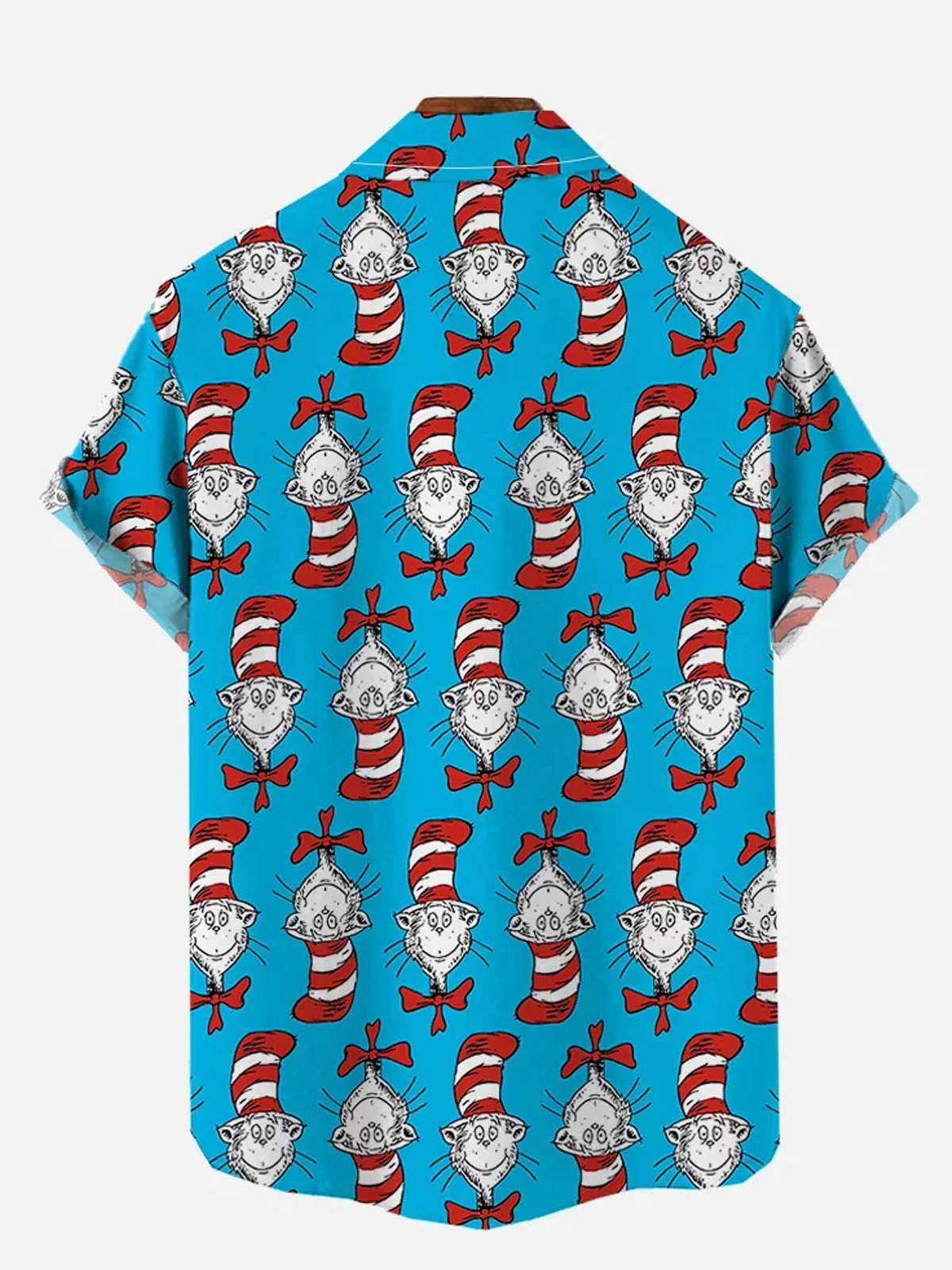 Royaura® Christmas Cartoon Print Men's Button Pocket Short Sleeve Shirt Big & Tall