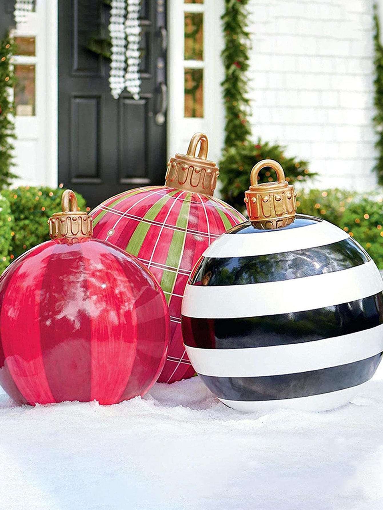 Royaura® PVC inflatable Christmas decoration ball christmas with light LED garden balloon atmosphere Surrounding Christmas decoration balls