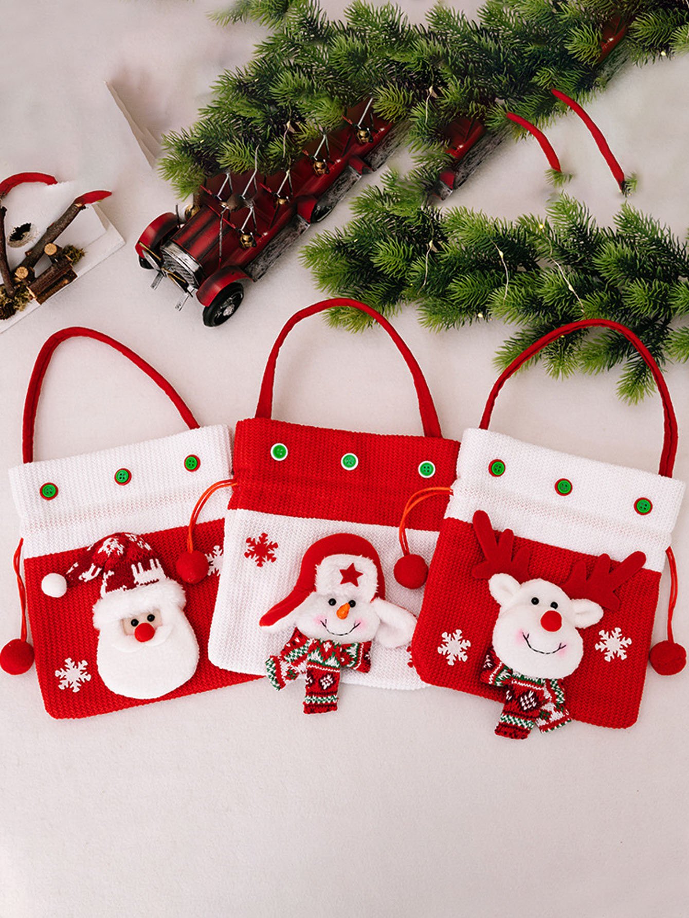 Royaura® Christmas Decoration Supplies Apple Bag Creative Cartoon Christmas Handbag Old Man Snowman Gift Bag