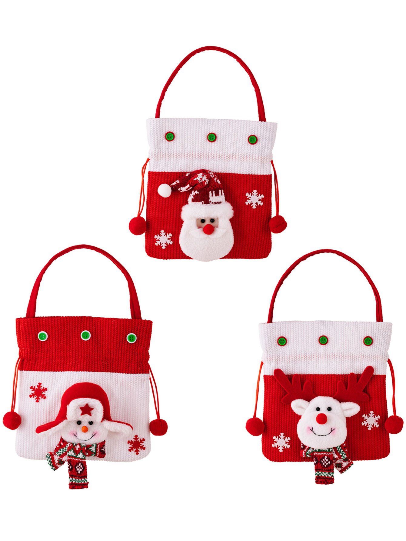 Royaura® Christmas Decoration Supplies Apple Bag Creative Cartoon Christmas Handbag Old Man Snowman Gift Bag