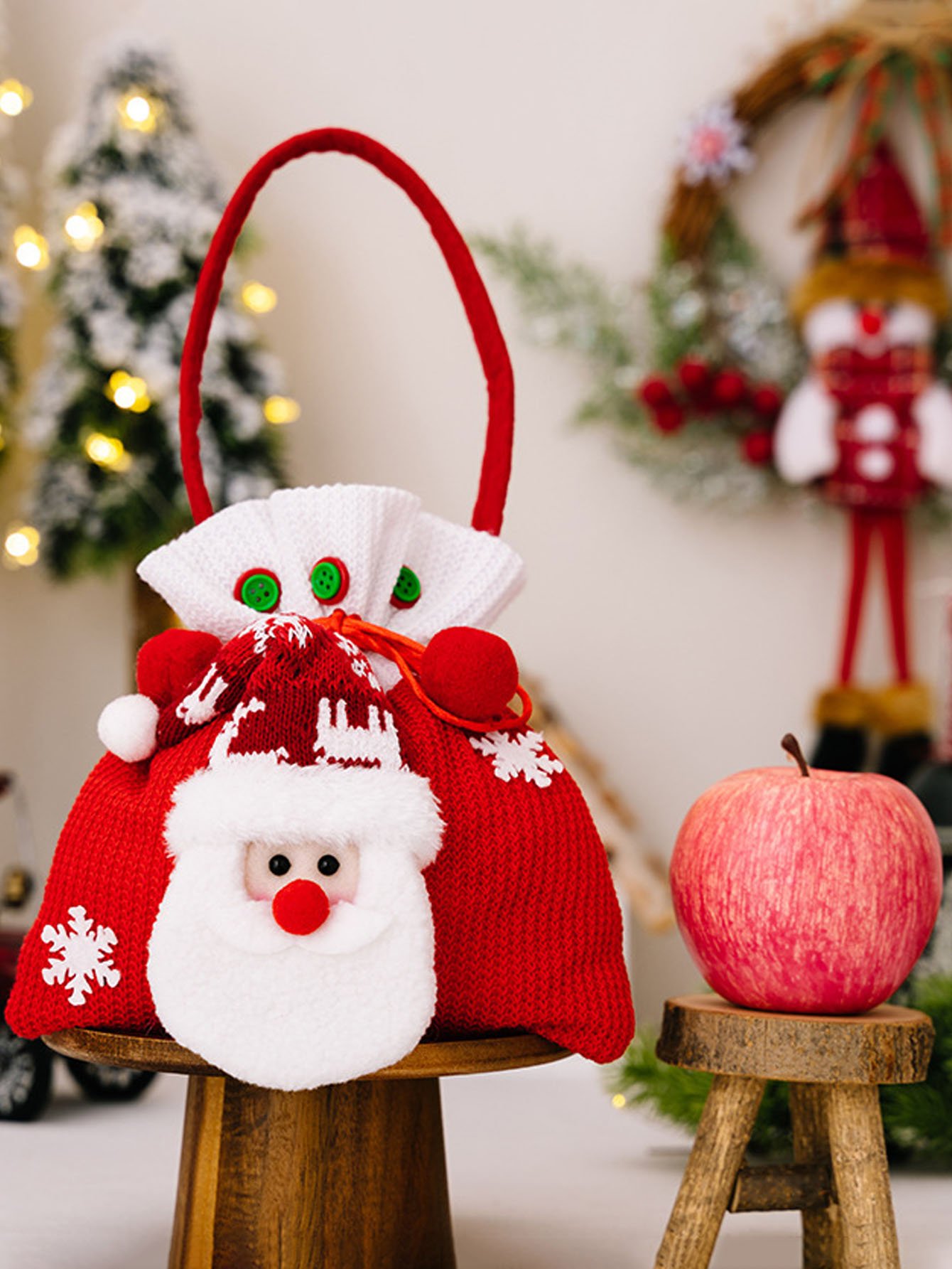 Royaura® Christmas Decoration Supplies Apple Bag Creative Cartoon Christmas Handbag Old Man Snowman Gift Bag