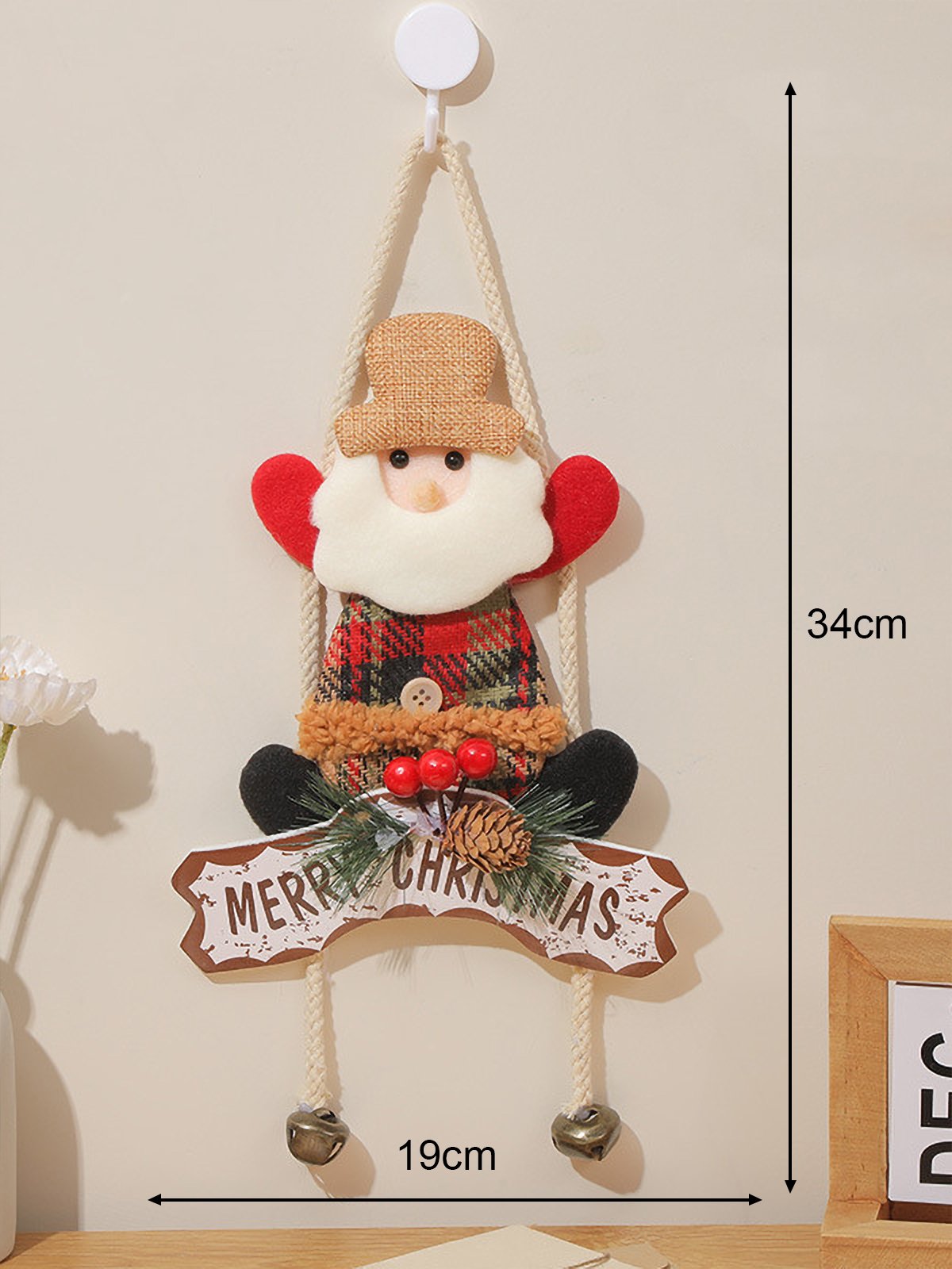 Royaura® Christmas Decorations Santa Claus Snowman Elk Hanging Ornaments Doll Holiday Scene Layout