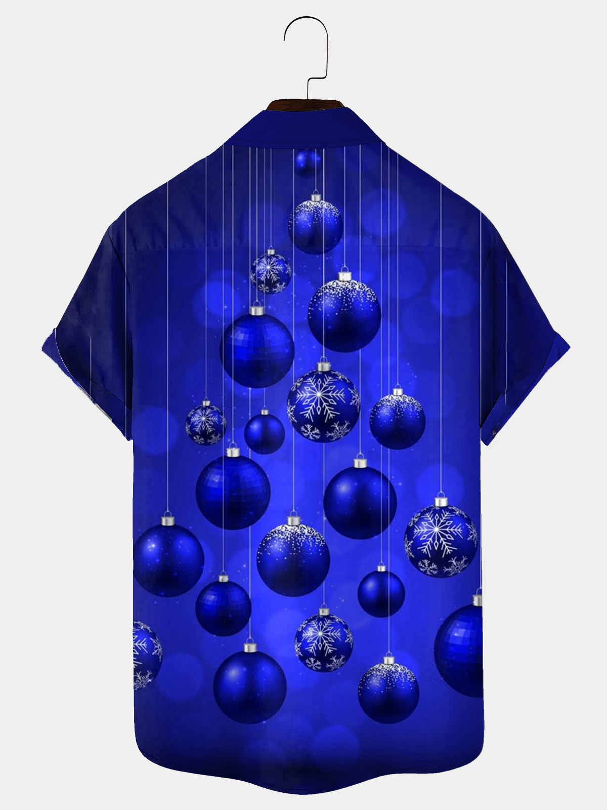 Royaura® Christmas Light Print Men's Holiday Chest Pocket Stretch Short Sleeve Shirt Big & Tall