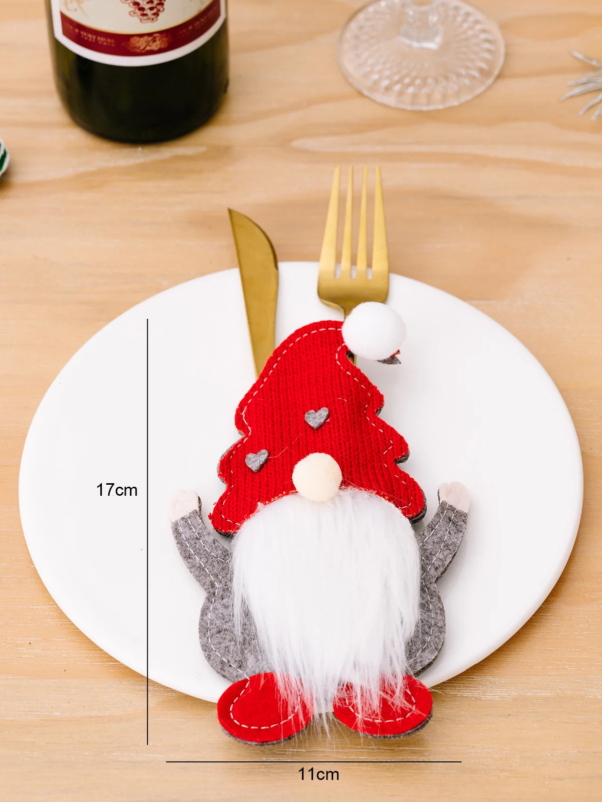 Royaura® Christmas Dwarf Faceless Old Man Knife And Fork Set Christmas Spoon Set Spoon And Fork Tableware