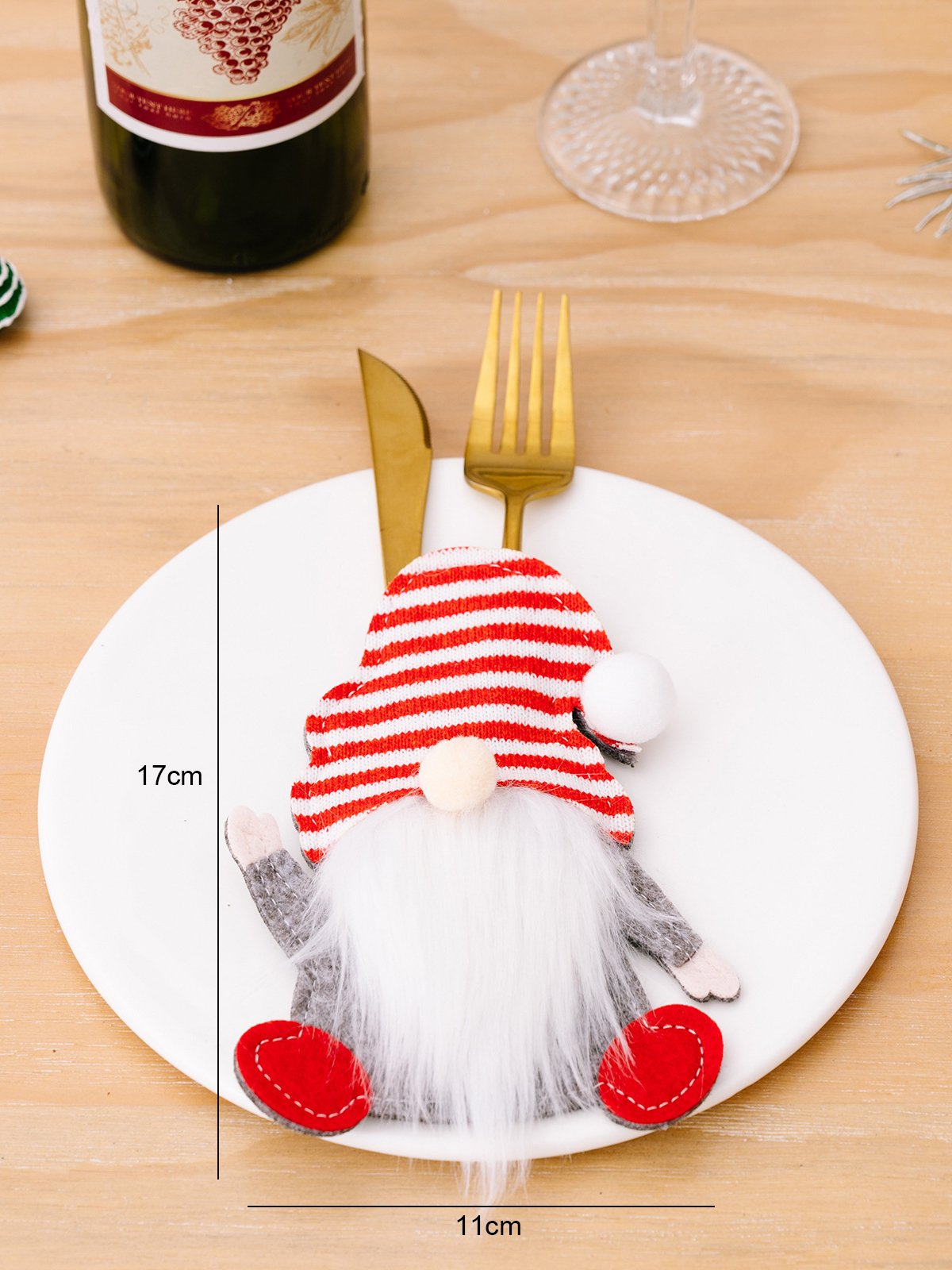 Royaura® Christmas Dwarf Faceless Old Man Knife And Fork Set Christmas Spoon Set Spoon And Fork Tableware