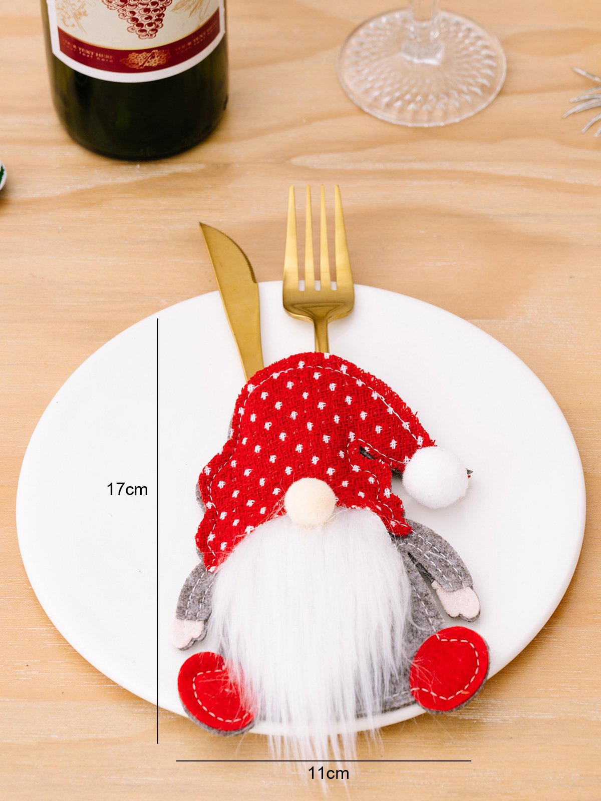 Royaura® Christmas Dwarf Faceless Old Man Knife And Fork Set Christmas Spoon Set Spoon And Fork Tableware