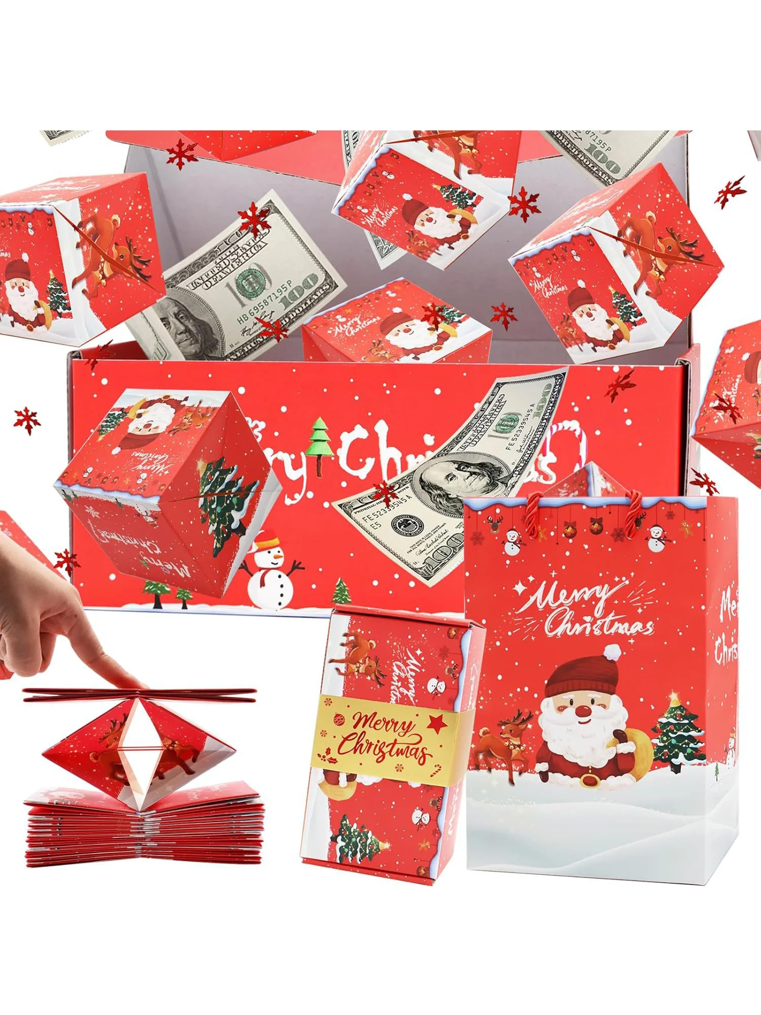 Royaura® Christmas Gift Surprise Bounce Box Red Envelope Bounce Box