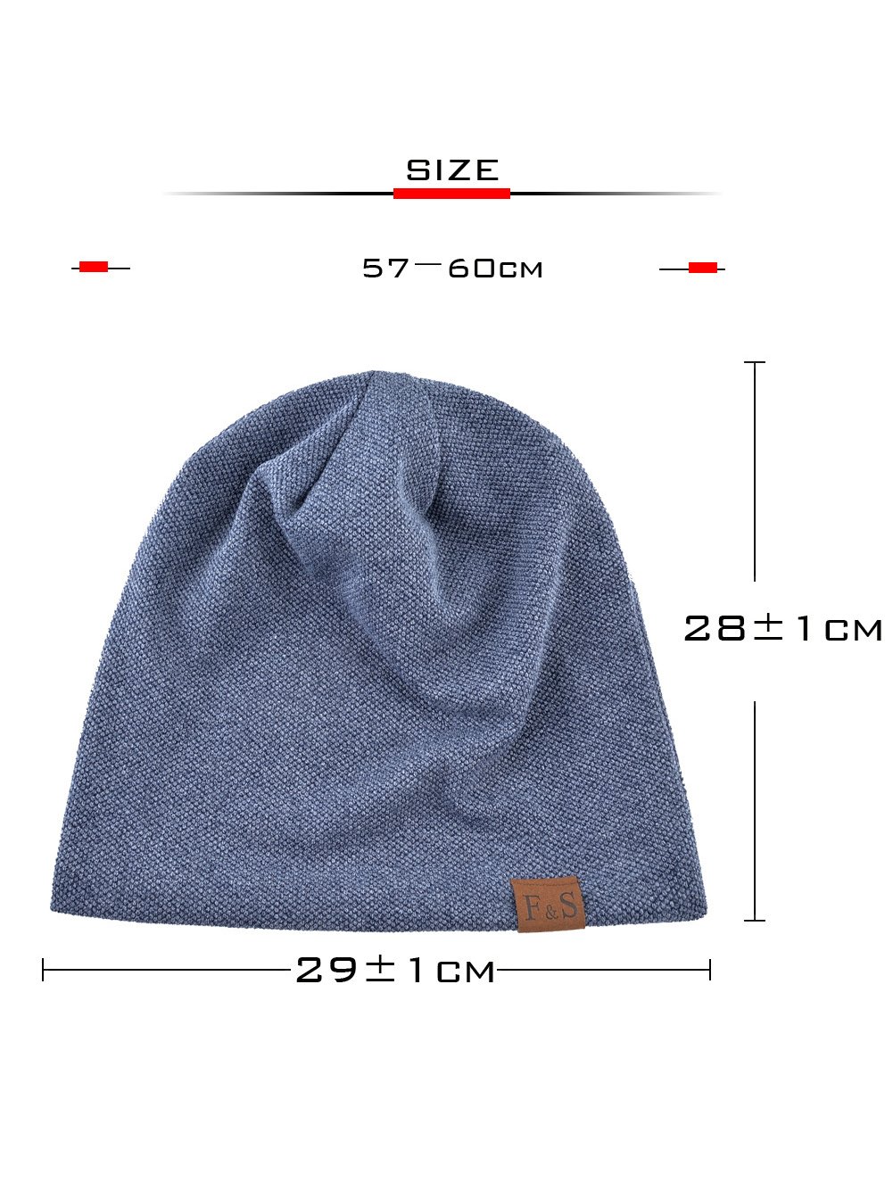 Royaura® Basic Casual Loose Knitted Plus Fleece Baotou Hat