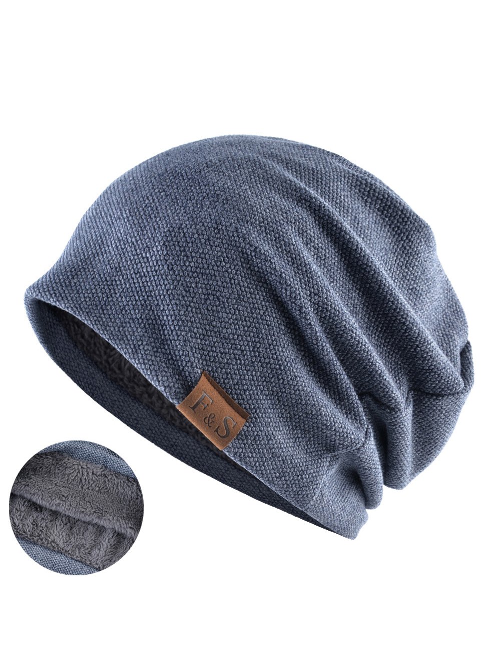 Royaura® Basic Casual Loose Knitted Plus Fleece Baotou Hat