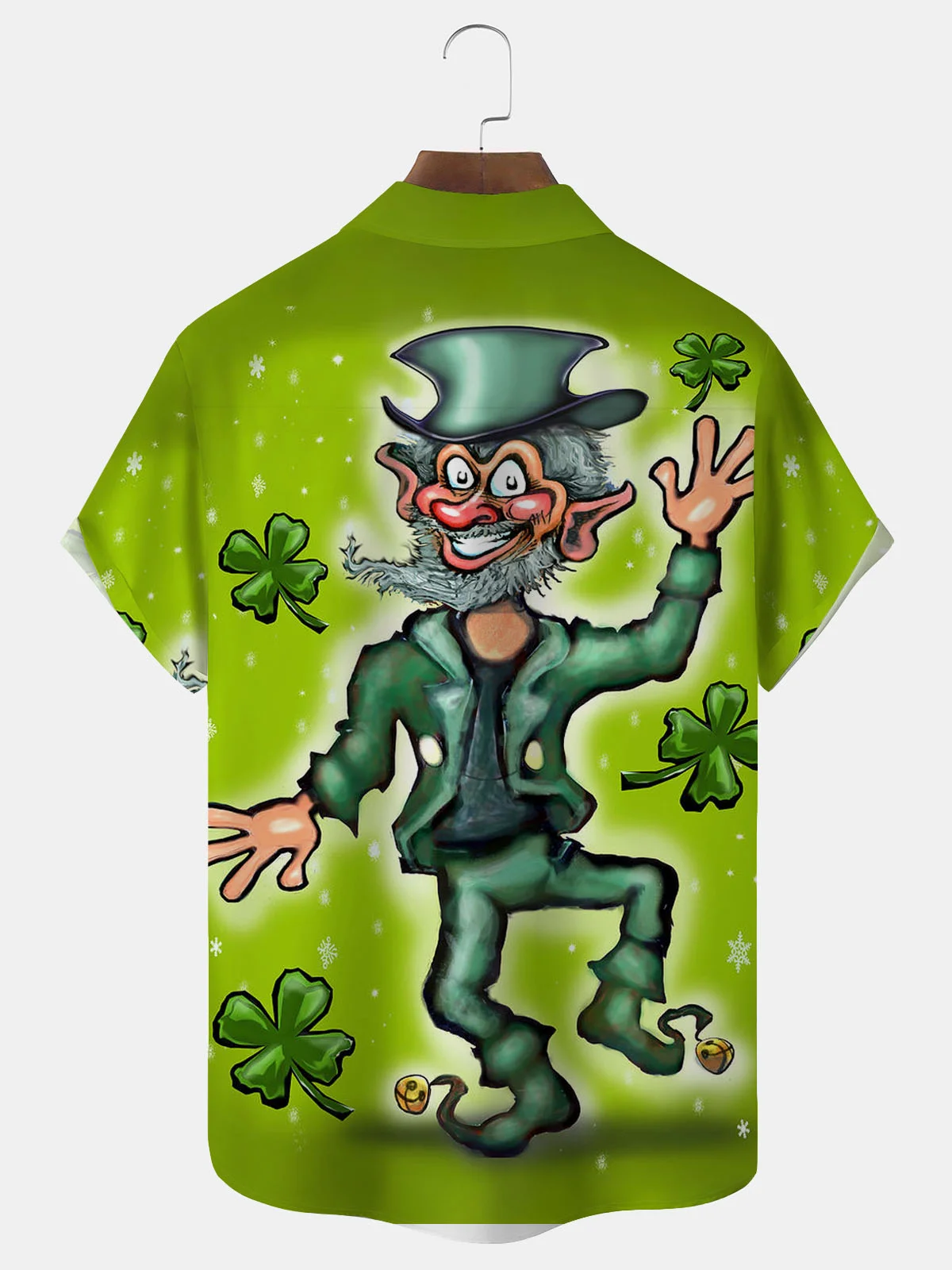 Royaura® St. Patrick's Day Print Men's Button Pocket Short Sleeve Shirt Big & Tall