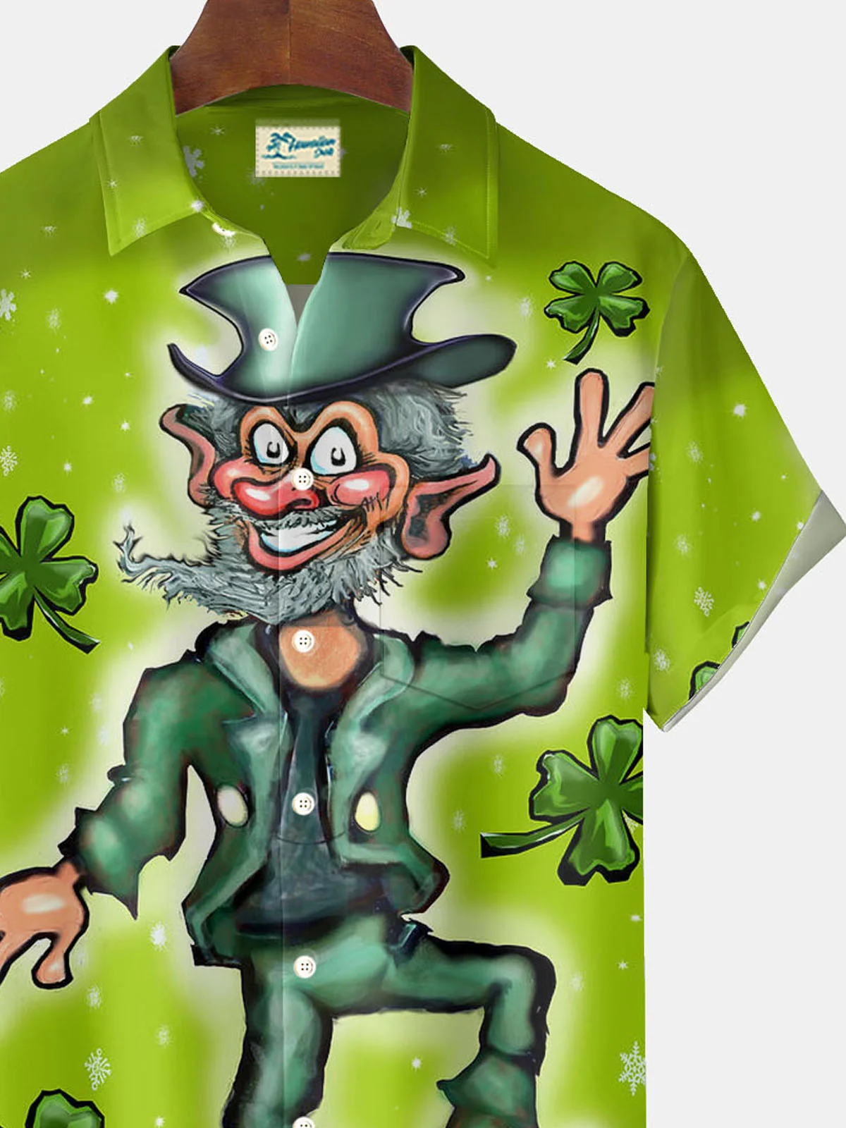 Royaura® St. Patrick's Day Print Men's Button Pocket Short Sleeve Shirt Big & Tall